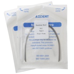 AZDENT Dental Super Elastic Stainless Steel Arch Wire Round Ovoid /Natural Form