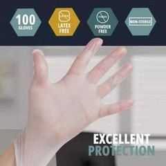 MedPride Medical Examination Vinyl Gloves, Powder Free, Large-1000 Gloves/CS