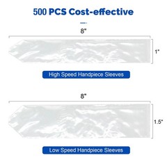 500Pcs Disposable Dental Low &High Speed Handpiece Sleeves Clear Plastic Cover