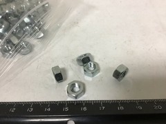 Qty (100) M6 Zinc Plated Class 8 Hex Nuts, 10mm Wide, 5mm Height