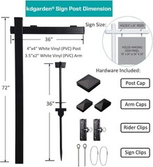 Elegant 72” Black Vinyl Realtor Sign Post with Pre-Printed Open House Text