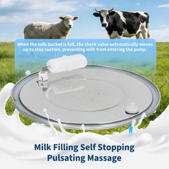 Portable 2-in-1 Electric Milking Machine for Cows &Goats W/3L Bucket 12V 5200mAH