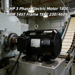 2 HP Electric Motor 1800 RPM 145T Frame TEFC 230/460Volt 3 Phase 60 HZ