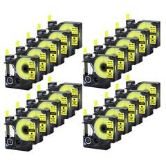 20Pack 45018 Black Yellow Label Tape for DYMO D1 LabelPoint 100 150 200 250 300