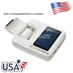 Pprtable 3 Channel 12 Lead 7 Inch Touch Screen ECG EKG Machine Rechargeable