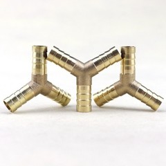 3Pcs 3/8″ Y-3 Way Brass Hose Barb Fitting Pipe Tubing Splicer Fuel Water Gas Air