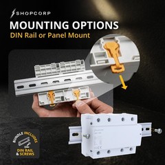 4 Pole NO Contactor 100A 120V Coil IEC 500V with DIN Rail and Screws Included