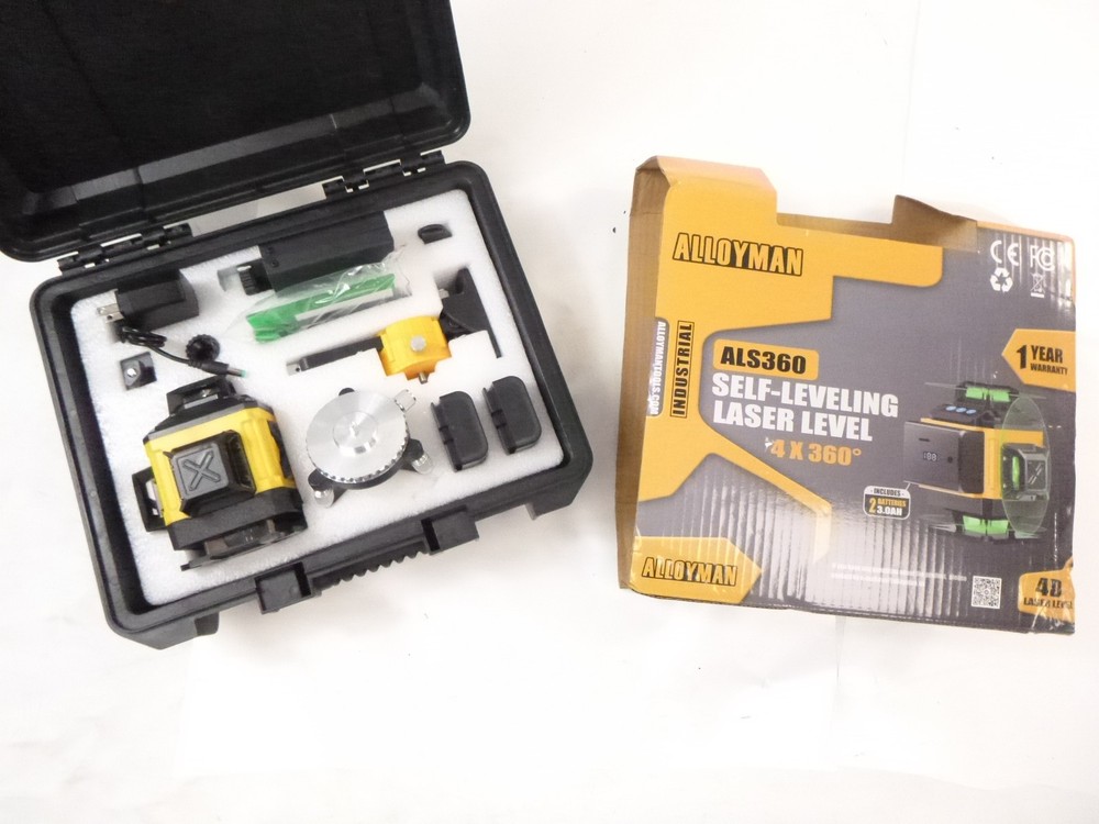 Alloyman ALS360 Self Leveling Laser Level 4 X 360° w/ 2PC Lithium Battery