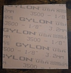Gasket Sheet Material Garlock Gylon 3500 Square 8″ x 8″, 1/8″ Thick