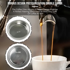 51mm Double Layer Pressurized Coffee Filter Basket,Reusable Coffee Filter Cup