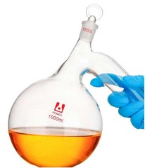 Borosilicate Glass Retort 125-1000ml w/ Stopper Swan Neck Lab Chemistry Flask