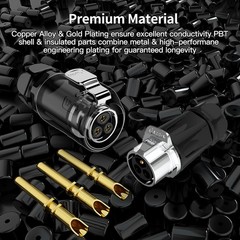 LP 20 Reverse Mount 3 Pin IP68 Waterproof Connector Solder Assembly Circular