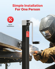 8000 Lbs Weld-On Pipe Swivel Trailer Jack, 20-24V Cordless Drill Compatible, 28.