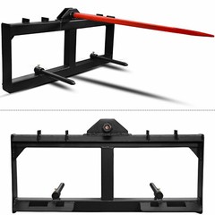 Hay Bale Spear Skid Steer Tractor Loader Quick Tach Attachment Moving Hay Bale