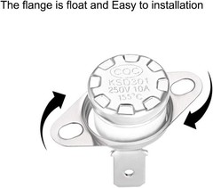 KSD301 Thermostat 155°C 311°F 10A Normally Closed N.C Adjust Snap Disc