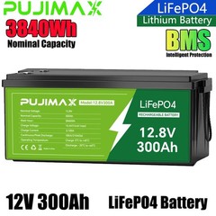 12V 300AH LiFePO4 Lithium Battery 15000+ Deep Cycle BMS for Solar RV Off-grid