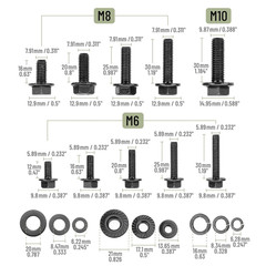 – Nuts and Bolts Assortment Kit, 272 Pcs, Black Carbon Steel, Grade 10.9, M6, M8