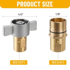 1 inch Wet-Line Wing Nut Hydraulic Quick Coupler / Coupling Set Brass NPT Screw