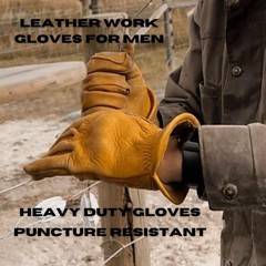 Iron Fencer Leather Work Glove 207 Large Cowhide Leather Fencing Gloves For Men