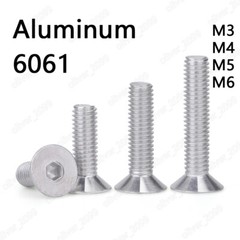 Aluminum Alloy 6061 Hex Socket Countersunk Flat Head Screws M3 M4 M5 M6