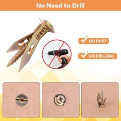 160 Pcs Drywall Self Drilling Anchors with Screws Kit, 80 Sheetrock Anchors (0.4