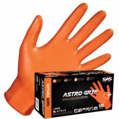100-1000 SAS Safety Astro Grip 66574 7mil Nitrile Gloves, S, M, Large, XL, XXL
