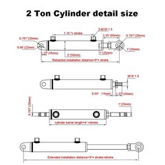 RHKING 1.5×8 Hydraulic Cylinder 2 Ton Double Acting Welded Hydraulic Cylinder…