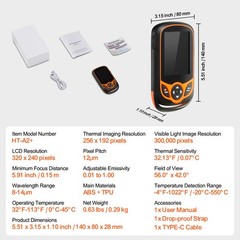 VEVOR Thermal Imaging Camera 256×192 IR Resolution Pocket Thermal Imager & WiFi