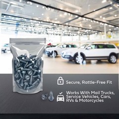 License Plate Screws – Slotted Hex Head – American – #14 x 3/4″ (100 Per Pack)