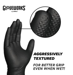 Gloveworks Black Nitrile Disposable Gloves – XL | 100ct | 6 Mil Protective Glove