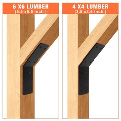 4 Pcs Inside Mount 45-Degree Angle Bracket,5″x 5″x 3″ Heavy Duty Corner Brace…