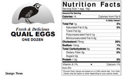 QUAIL EGG CARTON LABELS 250/LABELS (CARTON NOT INCLUDED)