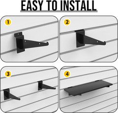 8 Pack Wooden Slatwall Shelf, 15.7 X 5.9 Inch Slatwall Shelves with Metal Bracke
