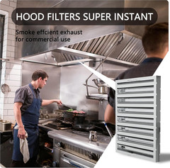 Stainless Steel Baffle Grease Filter for Restaurant Hoods – 5 Pack