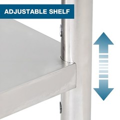 Stainless steel work prep table on wheels 36×24 inches for kitchen or garage
