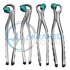 Dental Extraction Physics Forceps Standard Series Set of 4 Pcs with Bumpers