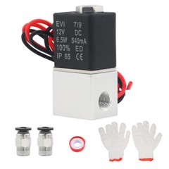 1/8″ NPT 2 Way Normally Closed DC 12V Electric Solenoid Air Valve Sets