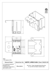 5PK 1-Gang Outlet/Switch Box New Work Adjustable Bracket 21 Cu In ETL Certified