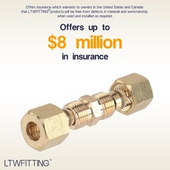 1/4-Inch OD Compression Union,Brass Compression Fitting(Pack of 10)