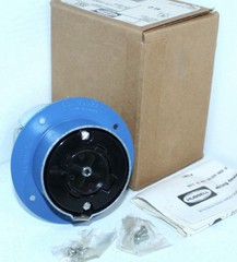 Hubbell Locking Electrical Plug Blue/Silver/Black 60amp 600 v 4-pole 5-wire.