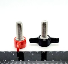 3/8″ Thumb Screw T Bolts Black Butterfly Tee Wing Clamping Grip Knob Stainless
