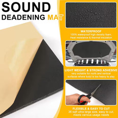 15.7 In. X 330.7 In. Black PE Sound Deadening Mat Sound Absorbing Panel, High De