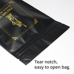 7g Black Mylar Bags Pre-Printed Design Moisture Barrier for Daily Herb Keeping