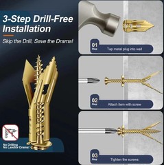 160PCS Drywall Anchors with Screws Self Drilling Wall Anchors Heavy Duty Kit