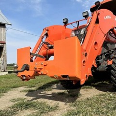 3/8″ Thick Skid Steer Mount Plate W/ 2″ Removable Trailer Hitch Receiver Orange
