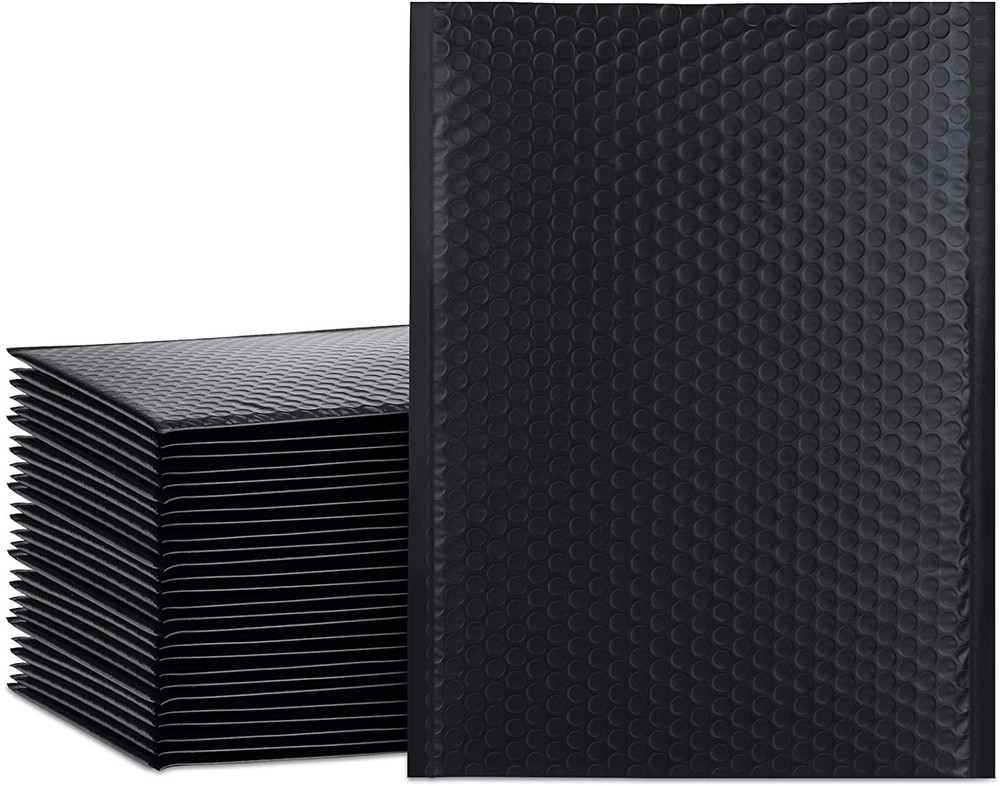Bubble Mailers 10.5X16 Inch Black 25 Pack Poly Padded Envelopes Large #5 Mailing