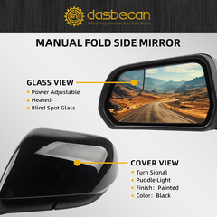 Left Driver Side Door Mirror Compatible with Ford Mustang 2015-2020 Power Glass