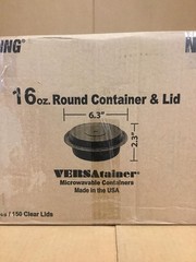 NEW Pactiv Newspring NC718B 16 Oz Microwaveable Round Container & Lid, 150/Case
