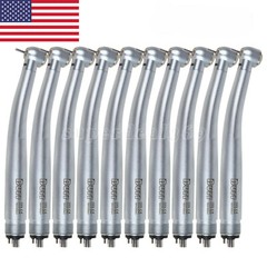 10Pcs USA Dental Fiber Optic LED E-generator Turbine Handpiece Triple 4Hole UDM4