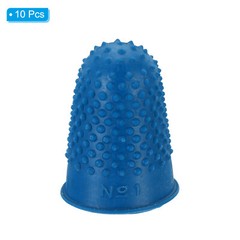10pcs Rubber Finger Tips Thumb Fingertip Protector Thimble Grips Blue Medium